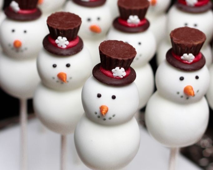 Easy Christmas Snowman Cake Pops Fun Holiday Baking top view