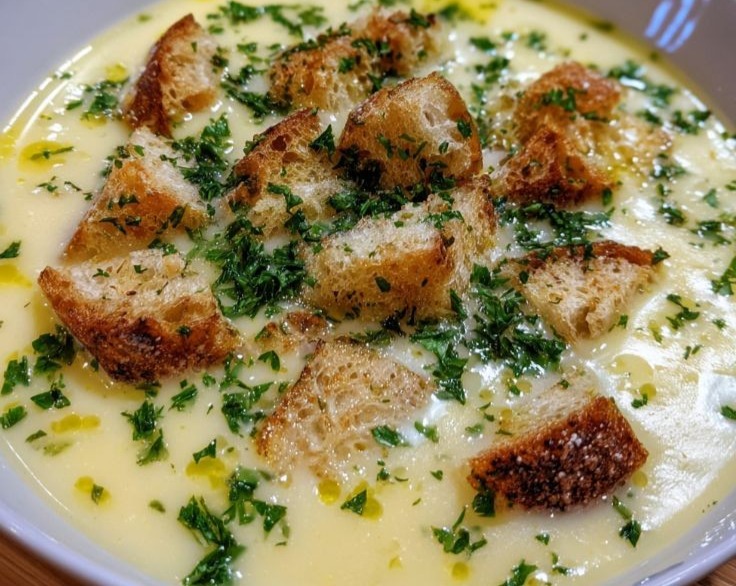 Easy Creamy Roasted Garlic Soup Recipe: Homemade Tutorial suggested serving