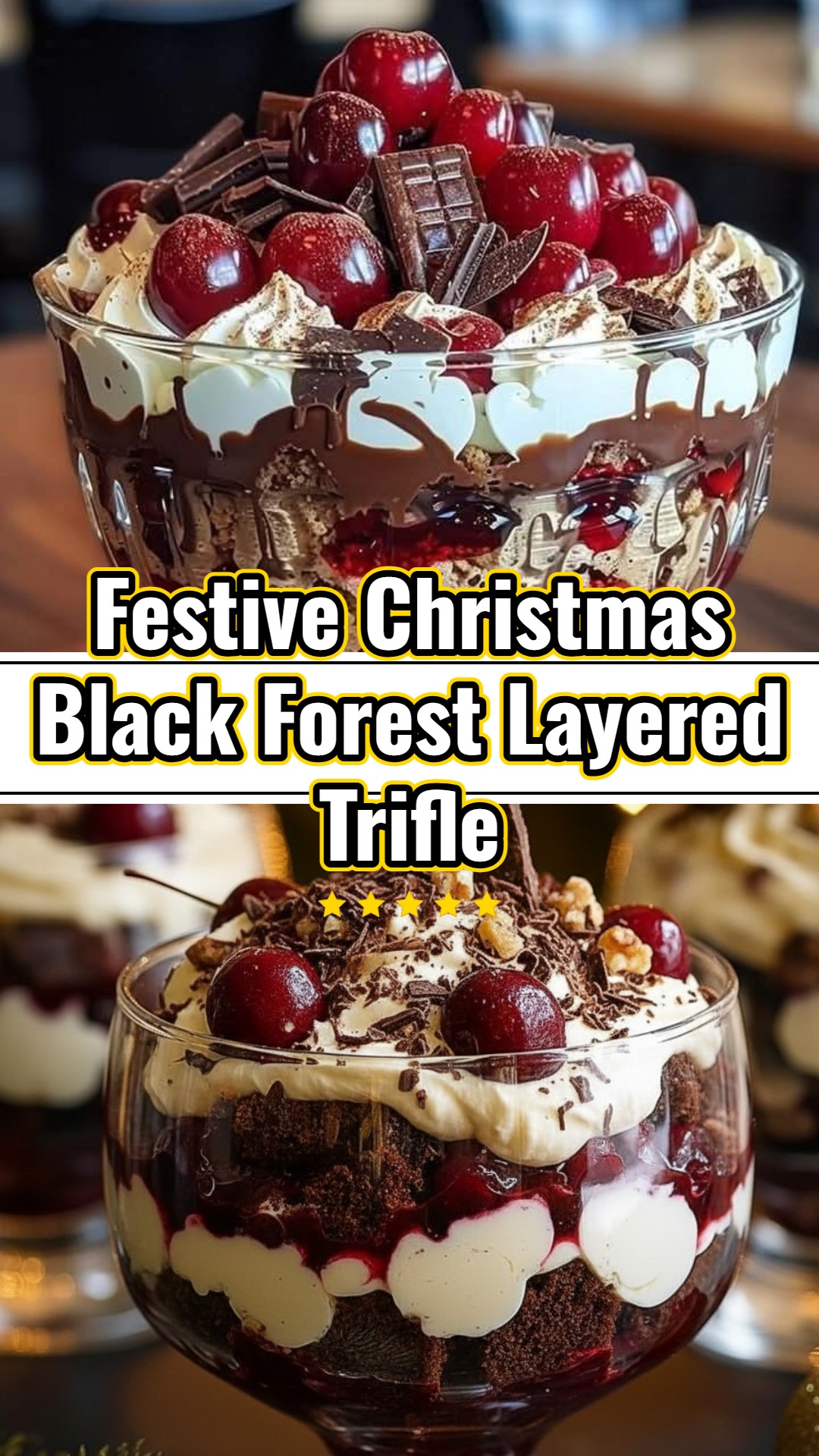 Easy Christmas Black Forest Trifle Best Holiday Sweet Dessert