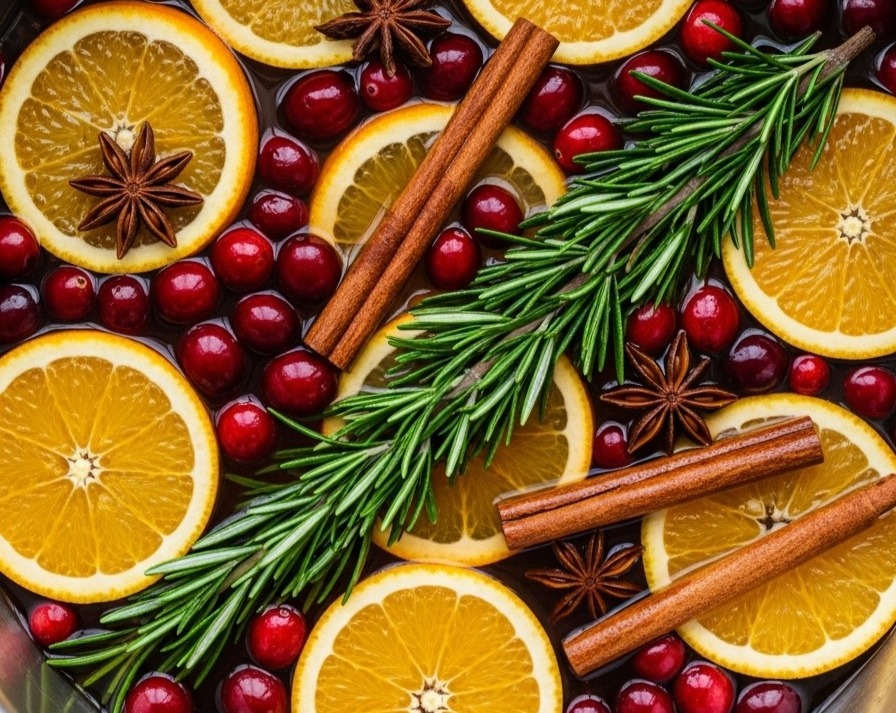 Easy Fall Winter Simmer Pot Recipes Seasonal Orange Apple top view