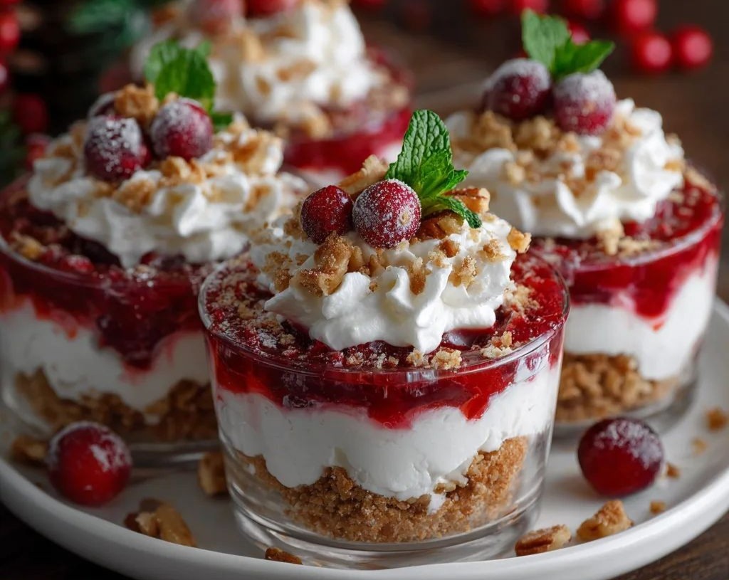 Easy Mini Christmas Trifles Best Festive Holiday Party Desserts top view