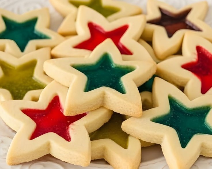 Easy Stained Glass Cookies: Festive Christmas Decorating Treats top view