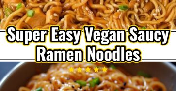Easy Vegan Cheesy Gochujang Saucy Ramen Noodles
