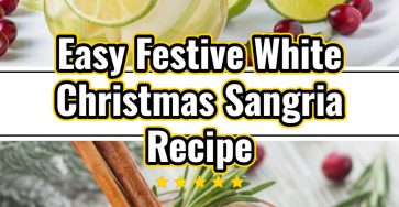 Festive Cranberry Rosemary White Christmas Sangria with Cinnamon Syrup