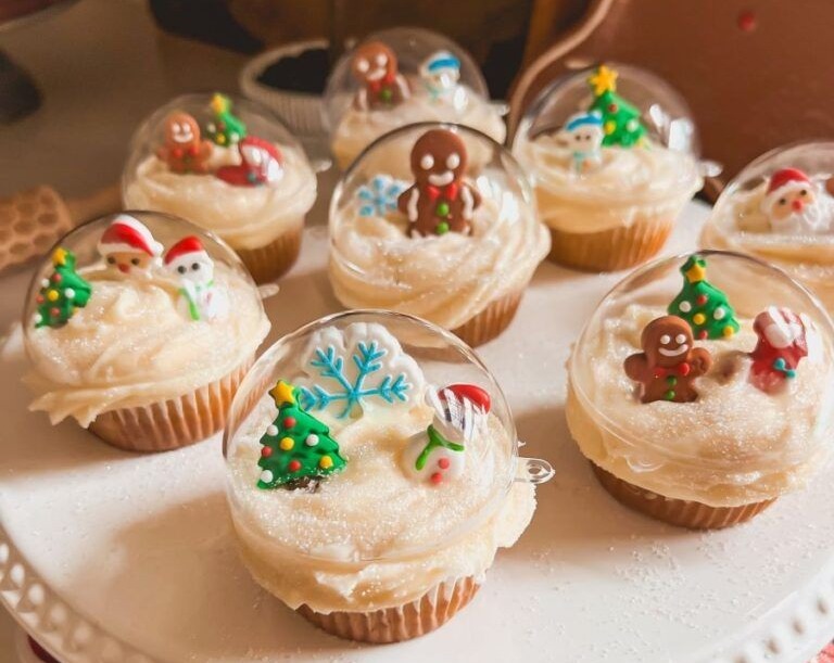 Holiday Hacks Adorable Snow Globe Cupcakes for Christmas Baking top view
