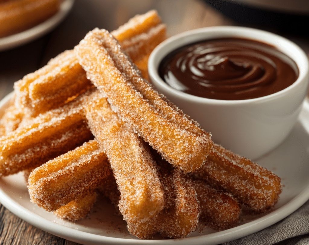 Homemade Air Fryer Churros Quick Easy Snack Dessert Recipe top view