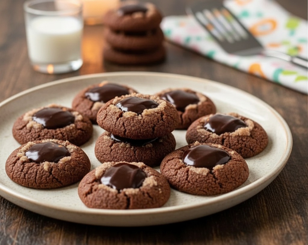 How To Make Dark Chocolate Christmas Thumbprint Cookies suggested serving