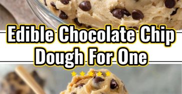 Quick Easy Edible Chocolate Chip Cookie Dough For One
