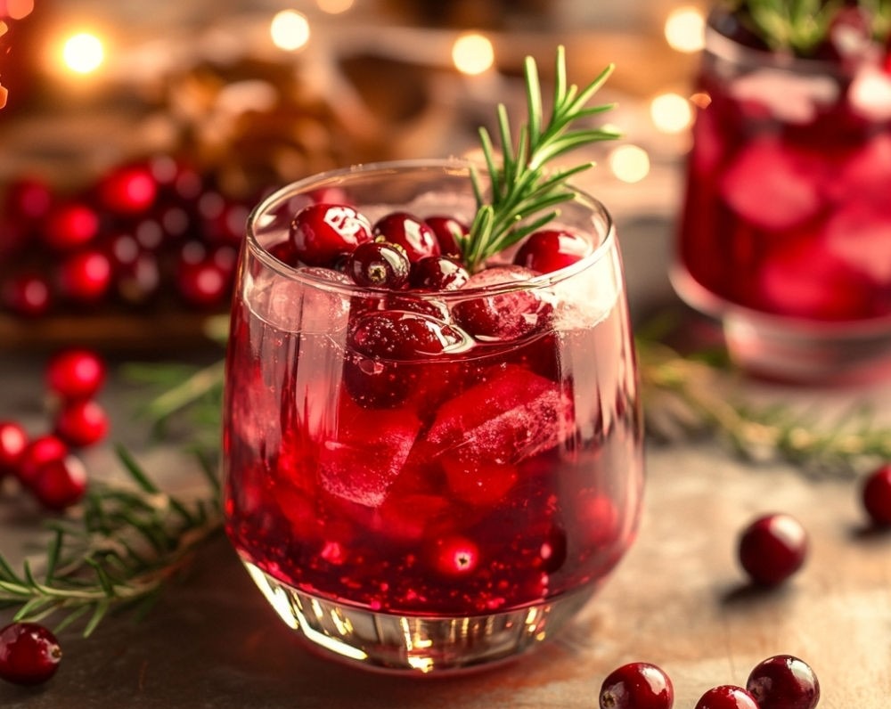Sparkling Holiday Ornament Cocktail: Easy Christmas Party Drink Idea top view