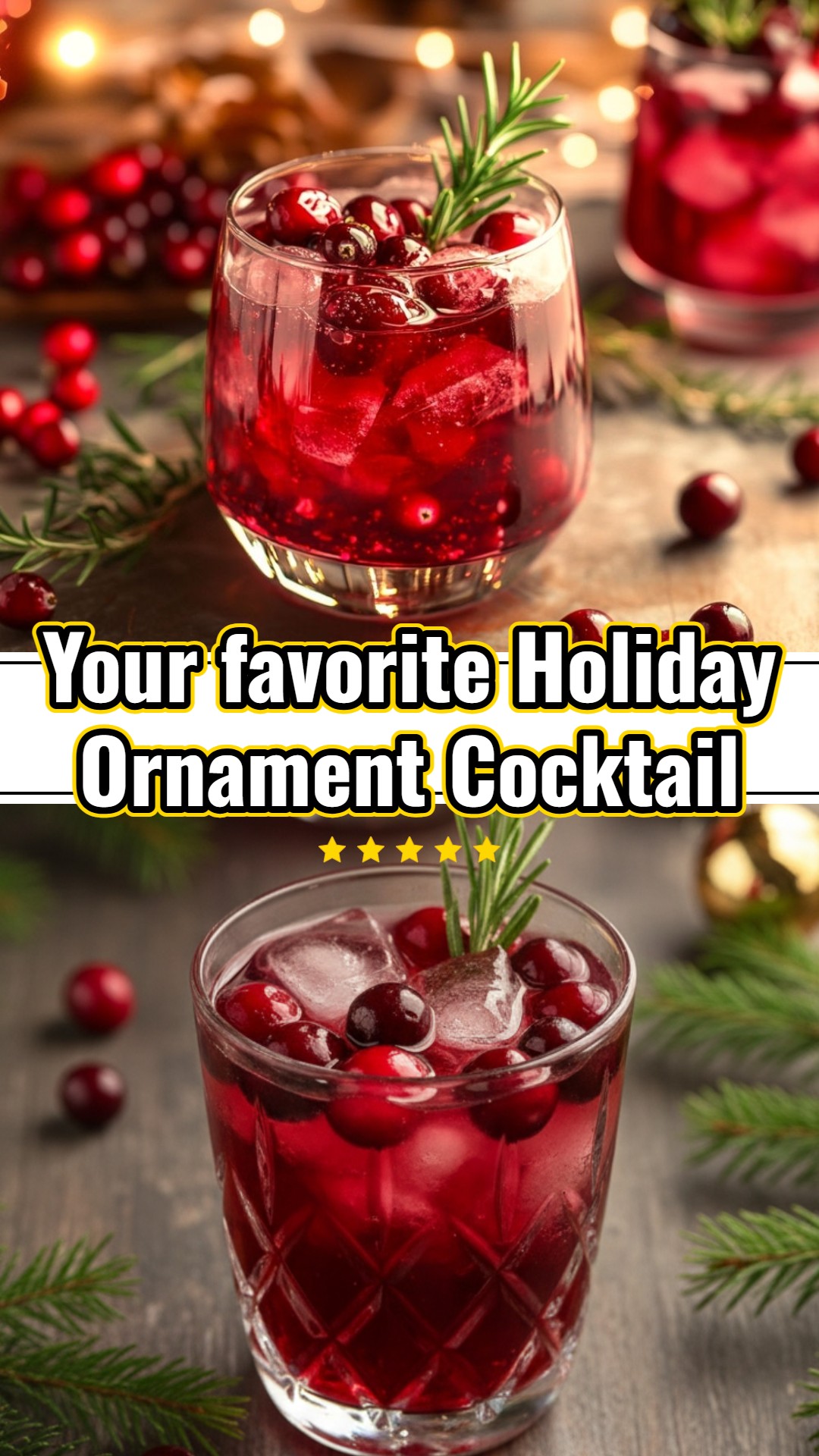 Sparkling Holiday Ornament Cocktail: Easy Christmas Party Drink Idea