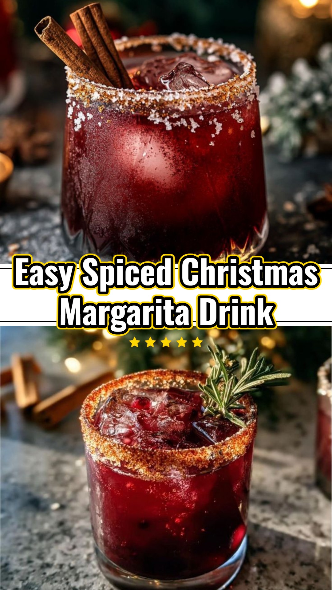 Spiced Christmas Margarita Festive Boozy Holiday Cocktail Drinks