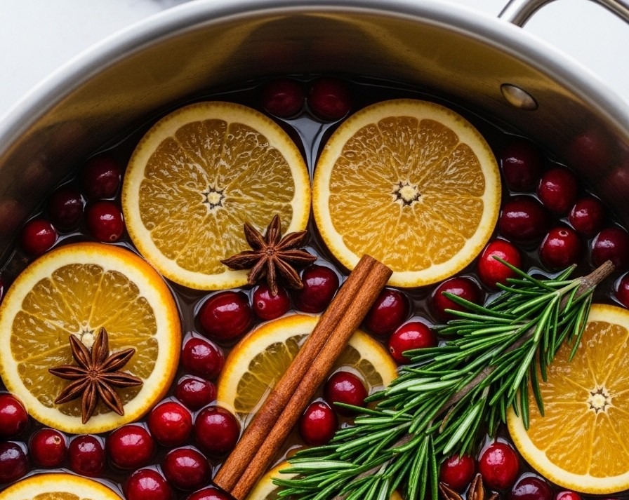 The Perfect Winter Simmer Pot Dried Orange Cranberry Stovetop Potpourri top view