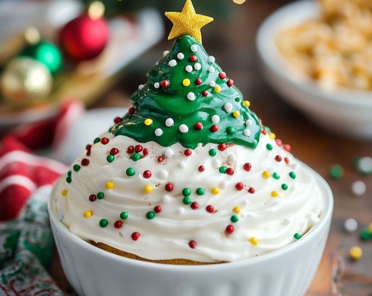 Viral No-Bake Christmas Tree Cakes Holiday Dessert Dip top view