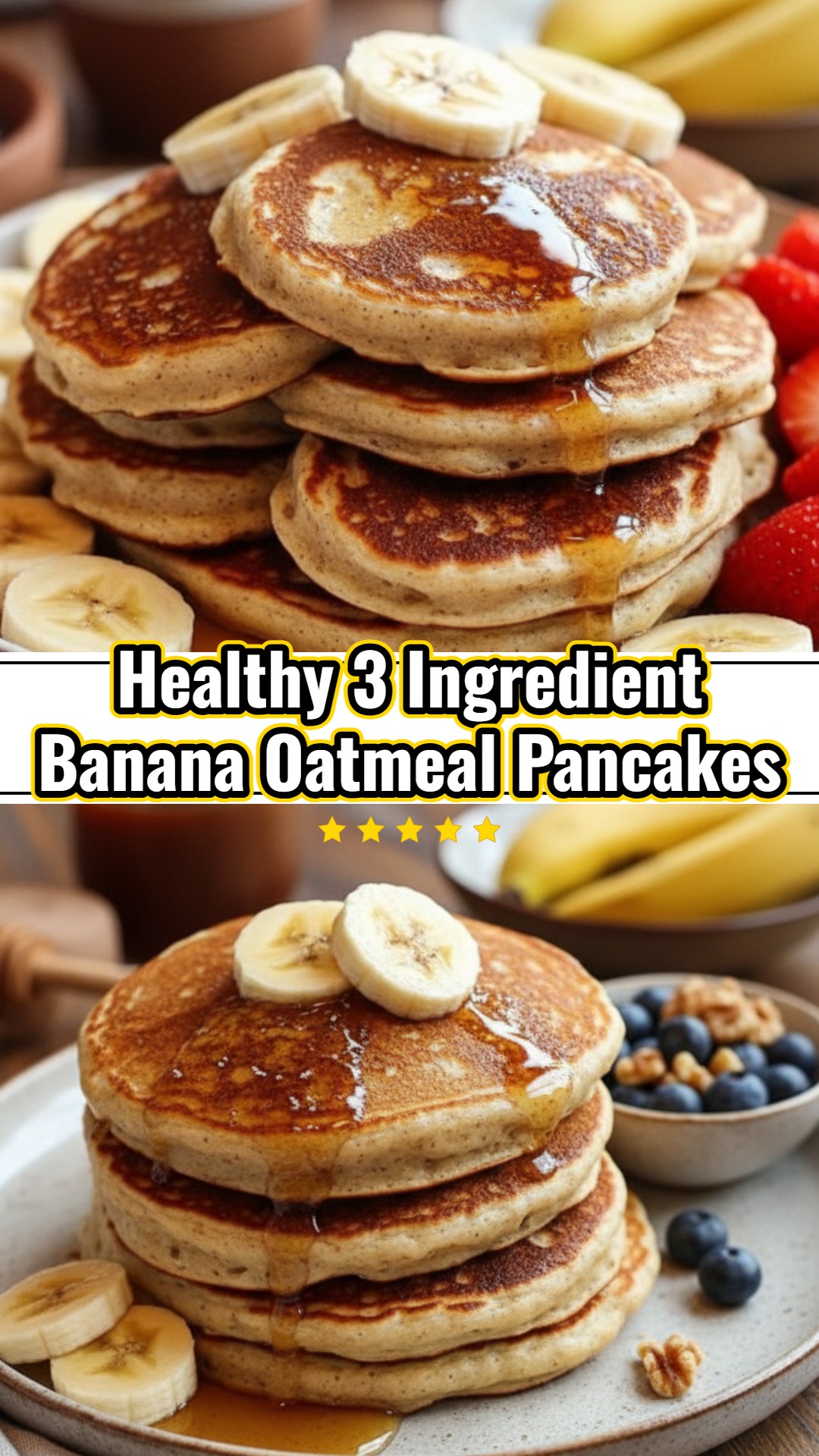 3 Ingredient Banana Oatmeal Pancakes Recipe Easy Good Breakfast