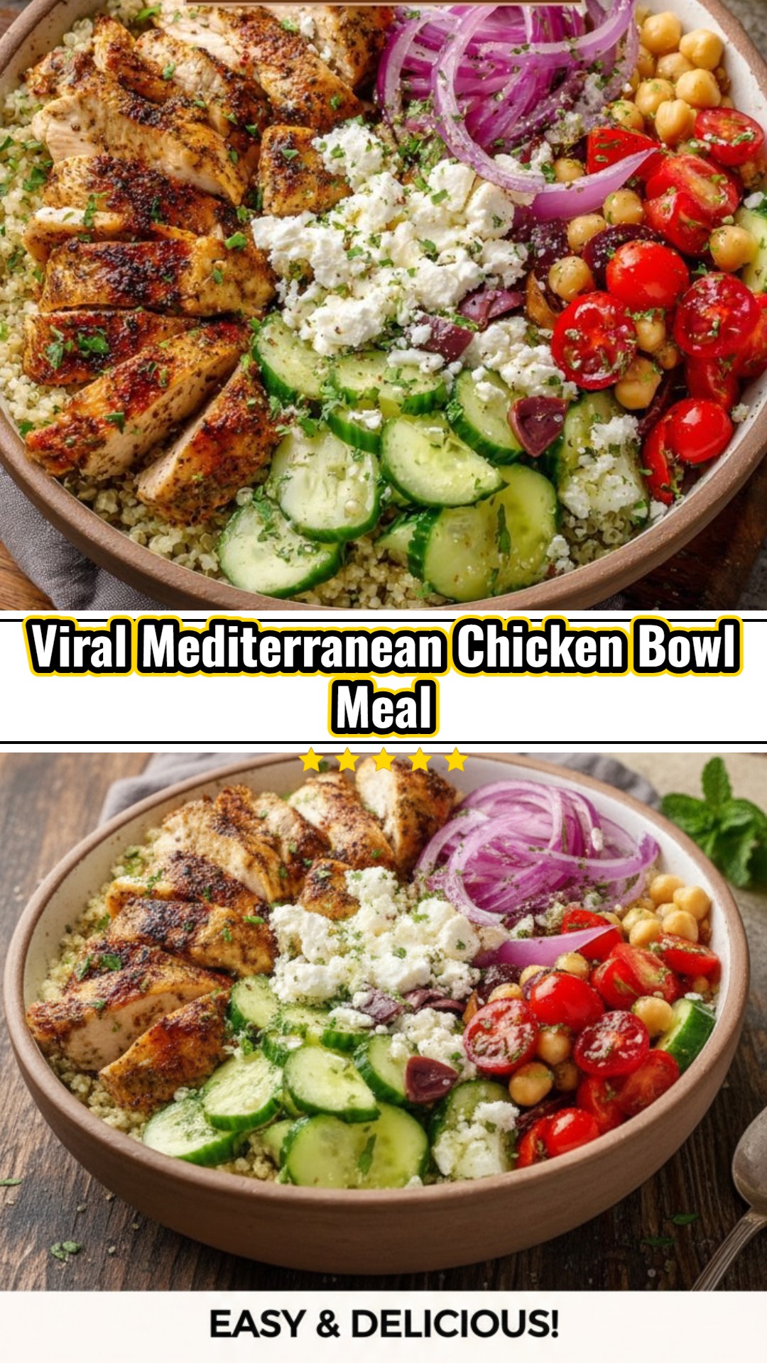 Clean Mediterranean Chicken Bowl: Wholesome, Savory & Healthy Dinner