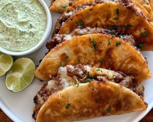 Delicious Crispy Beef Tacos Easy Fun Yummy Comfort Food Dinner top view