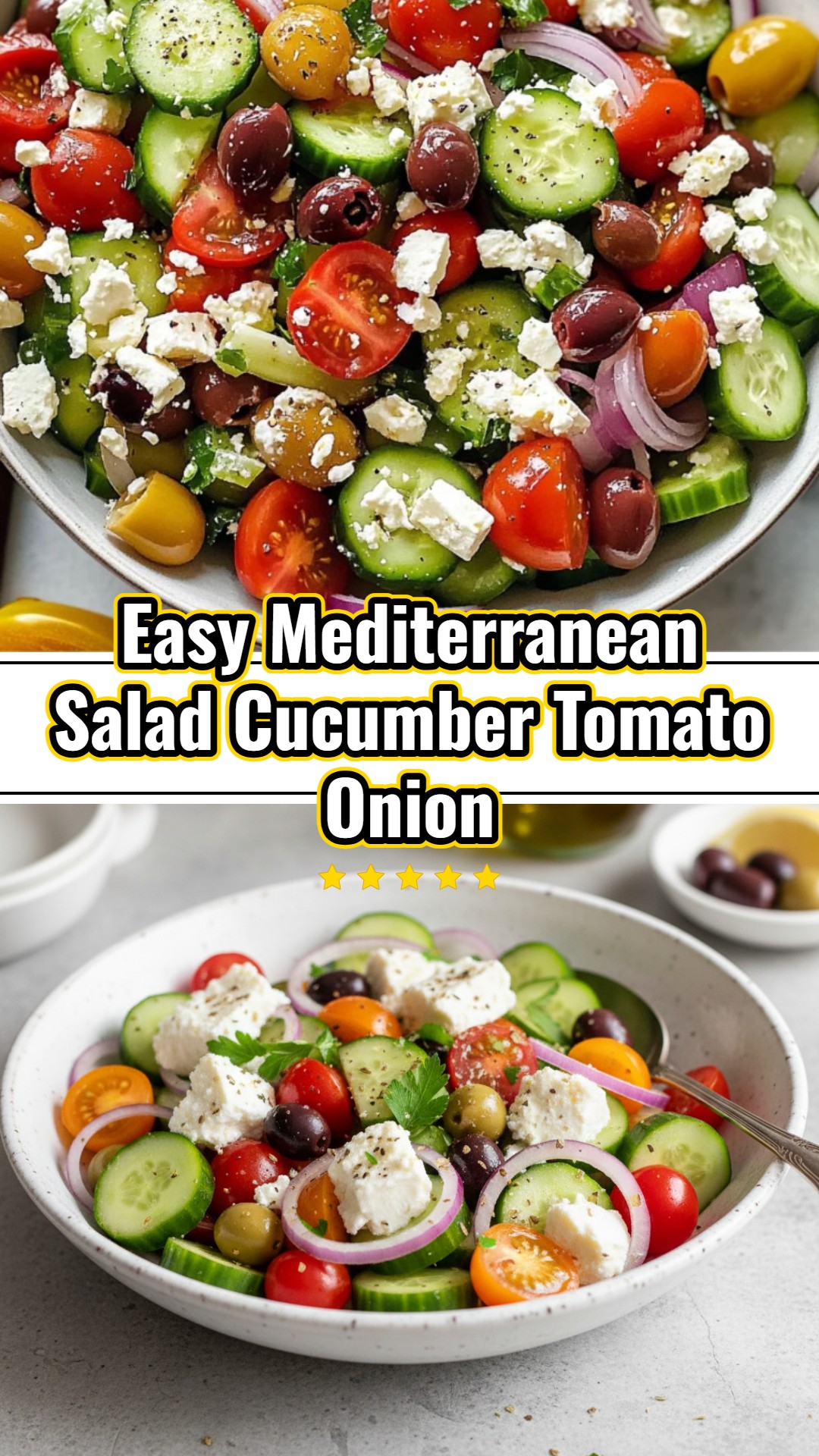 Healthy Fresh Chopped Mediterranean Cucumber Tomato Onion Salad