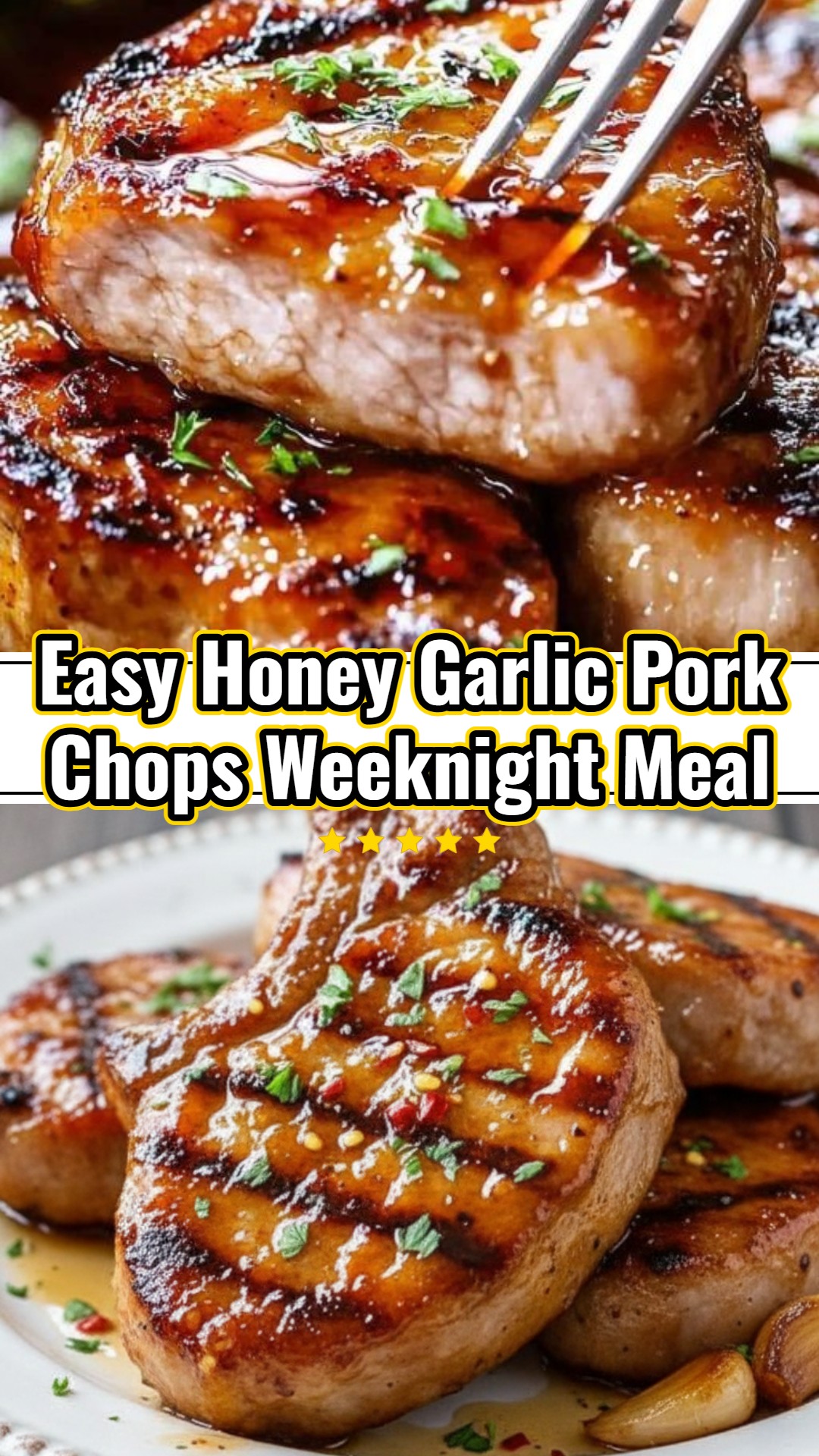 Honey Garlic Pork Chops Asian Chinese Style Dinner