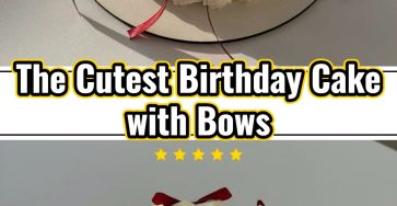 Vintage Bento Birthday Cake with Bows Aesthetic Red White Design