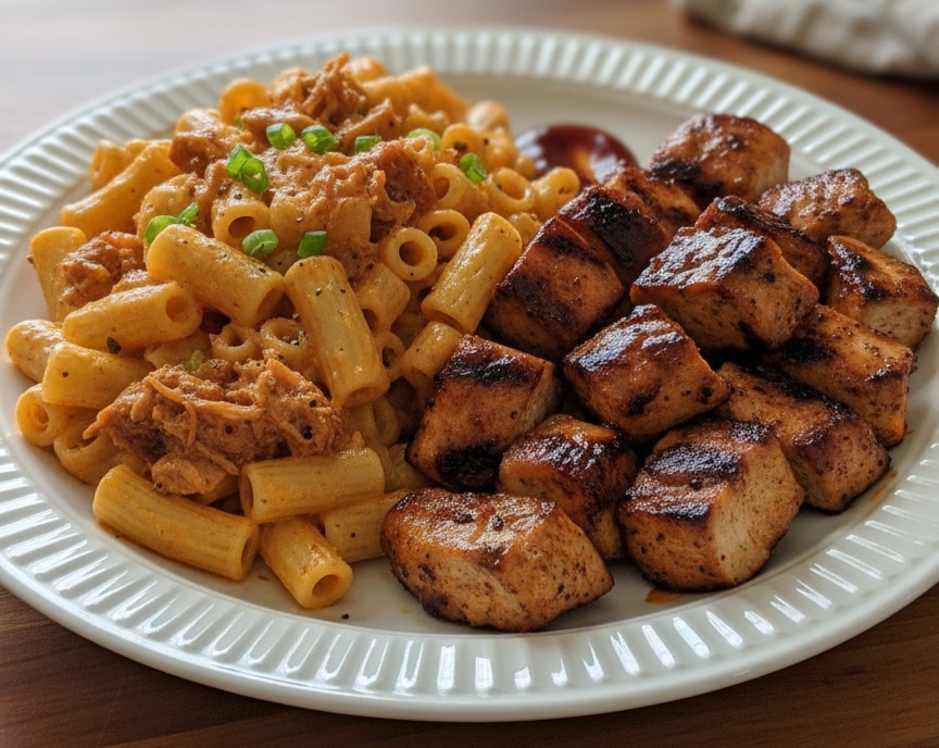 BBQ Chicken Mac and Cheese: Super Delicious Family Dinner Party Idea suggested serving