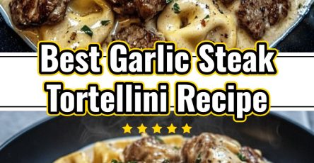 Creamy Garlic Steak Tortellini Skillet Pasta Dinner