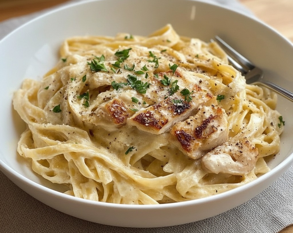Fettuccine Alfredo Easy Yummy Pasta Recipe For Lunch Or Dinner suggested serving