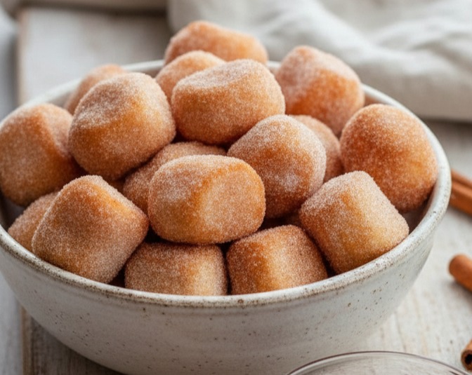 Fluffy Air Fryer Churro Bites Easy Baked Dessert Recipe suggested serving