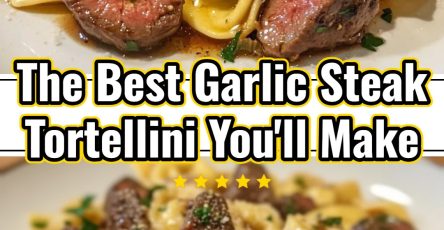 Garlic Steak Tortellini Skillet Dinner with Steak Bites