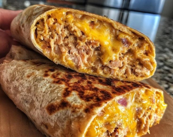 Healthy Tuna Melt Wrap Easy Lunch Ideas for School and Work top view