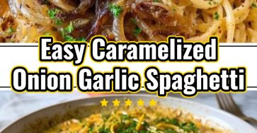 Simple Caramelized Onion Garlic Spaghetti Dinner