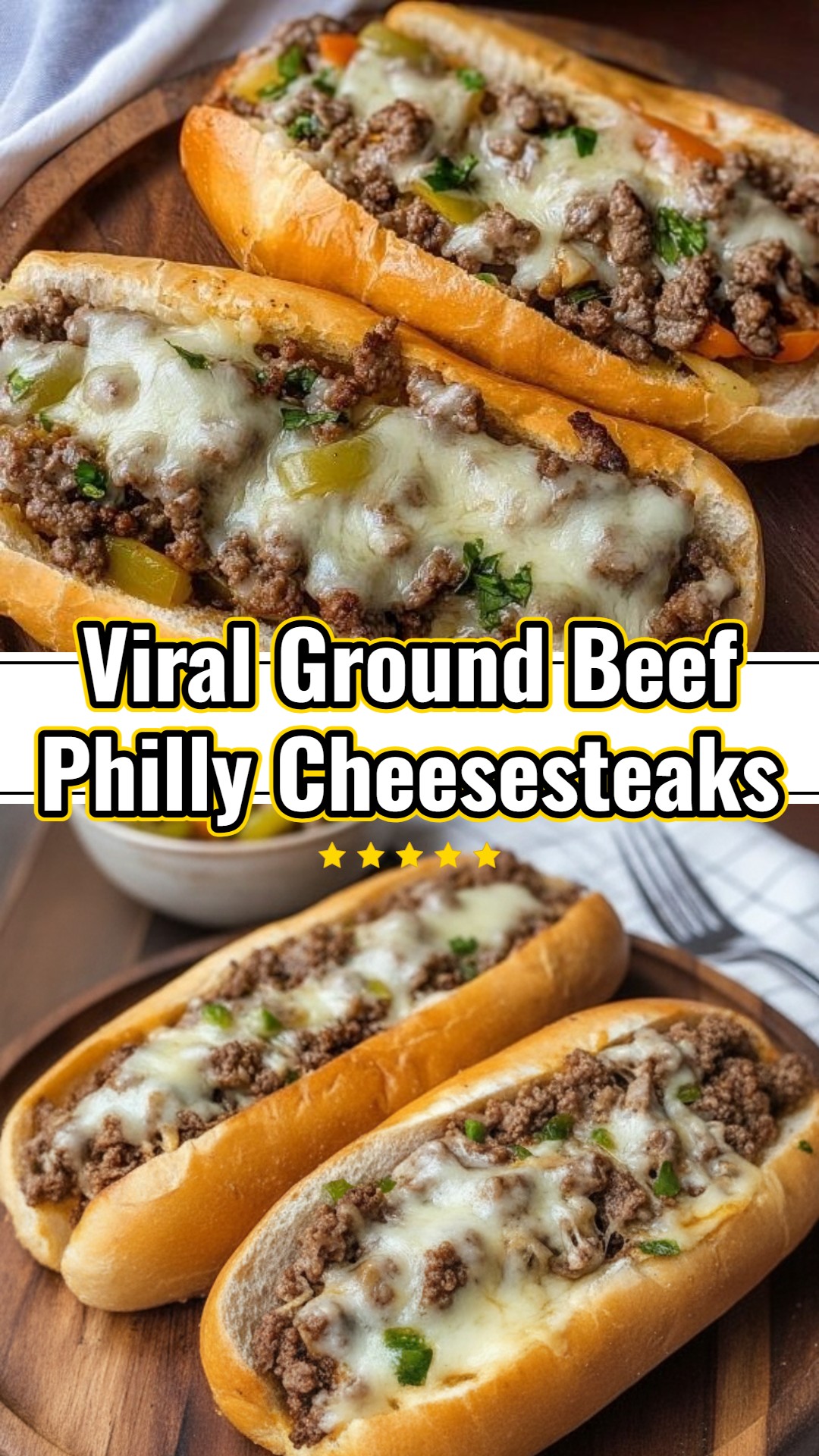 Easy Homemade Ground Beef Philly Cheesesteaks