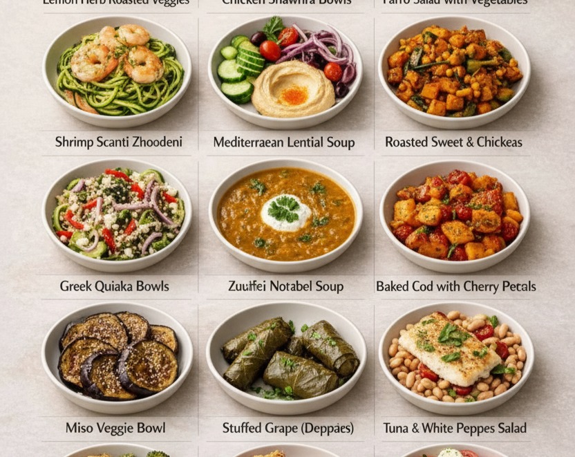 15 Easy Mediterranean Diet Recipes Healthy Meal Prep Plan suggested serving
