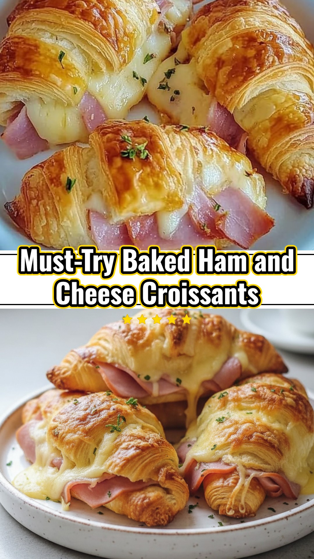 Baked Ham and Cheese Croissant Easy Breakfast Recipes