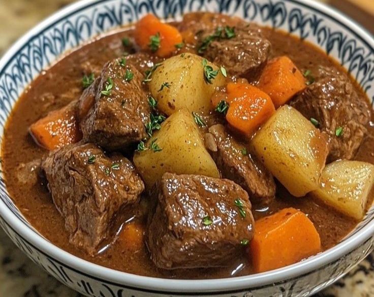 How To Make Old Fashioned Beef Stew Recipe top view