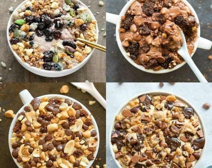 Kitchen Overnight Oats 8 Flavors Healthy Breakfast Menu top view